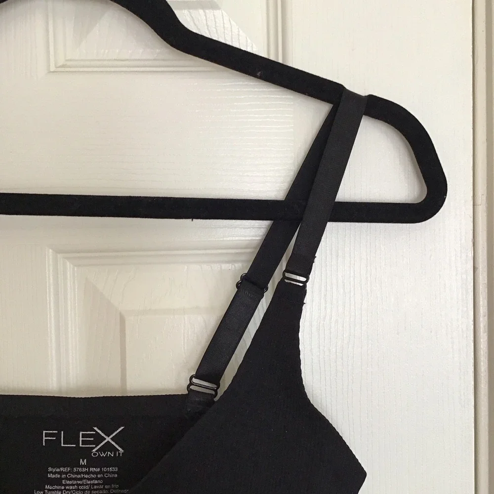 Flex Own It Shapewear Womens Size M Black Adjustable Straps Top